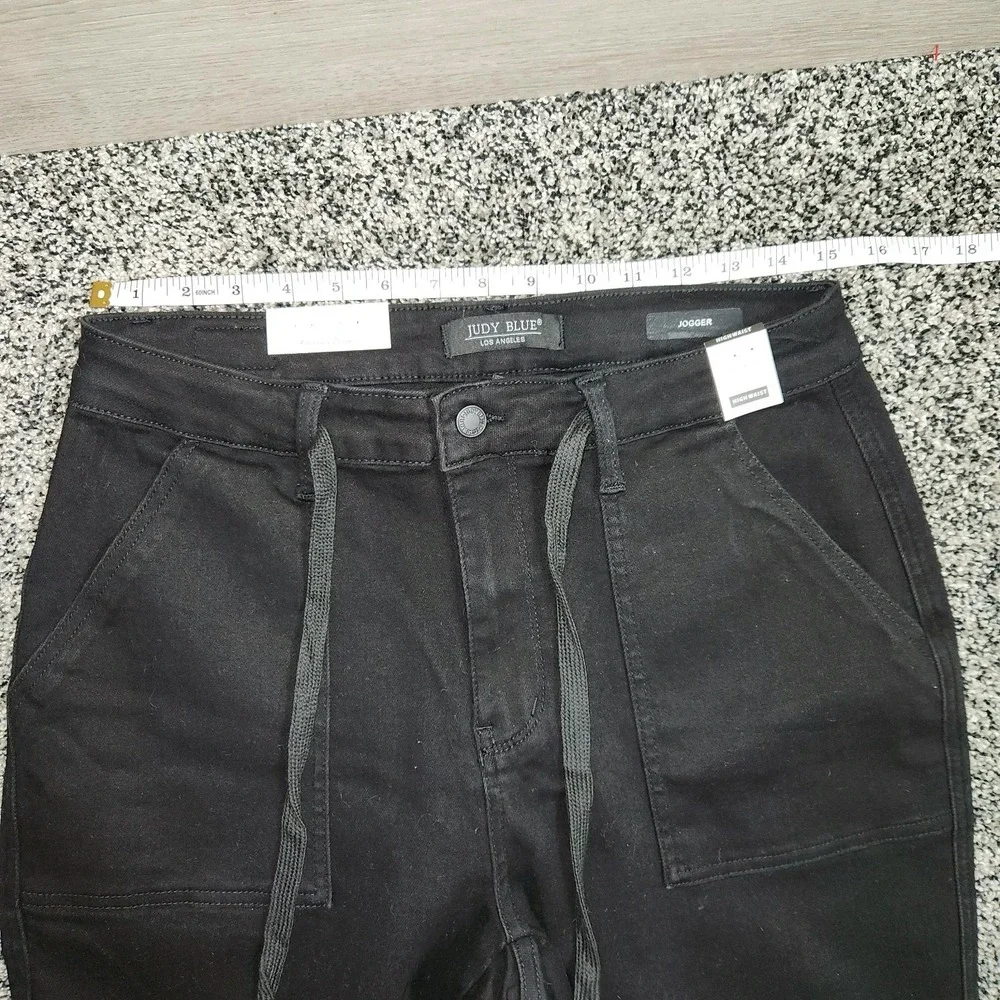 Judy Blue Black Double Cuff Jogger Pants Drawstring High Rise Size 11/30 Nwt - Picture 3 of 9